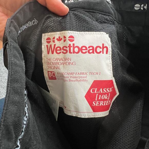 Westbeach Snowboarding Pants Mens Large Black Classic 10k Series Lined Basecamp - Picture 10 of 16